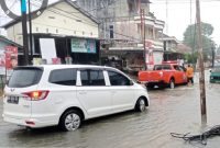 Banjir dengan ketinggian antara 20 hingga 30 cm terjadi di Kota Pangkalpinang, Provinsi Bangka Belitung. (Dok. BNPB)